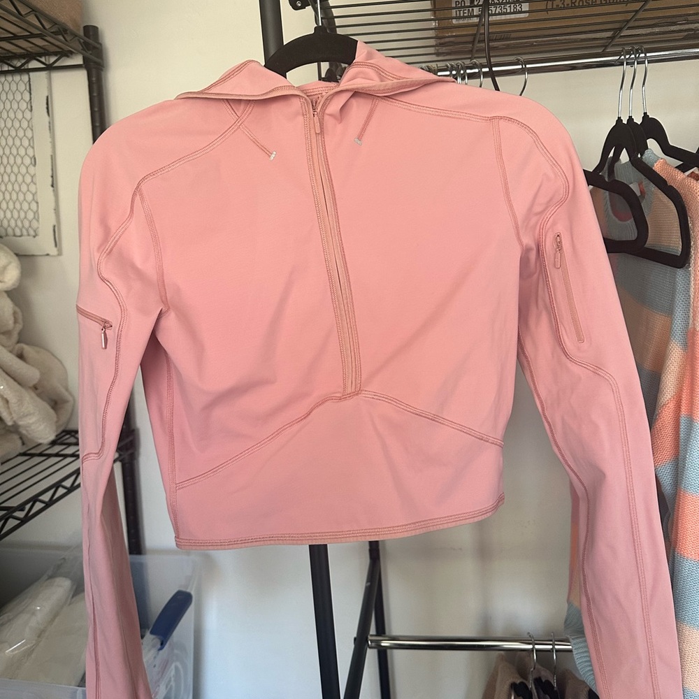 Pink Lululemon Cropped Half Zip Jacket